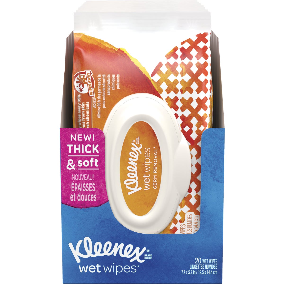 Kleenex Wet Wipes Germ Removal Disposable Wipe (20-Count)