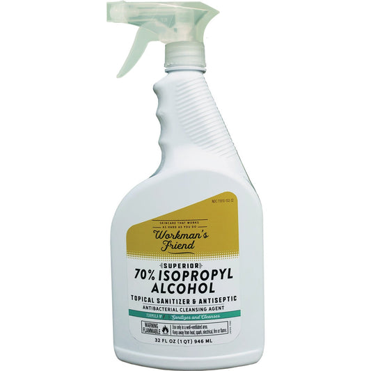 Workman's Friend 70% Isopropyl Rubbing Alcohol & Antibacterial Cleanser, 1 Qt.