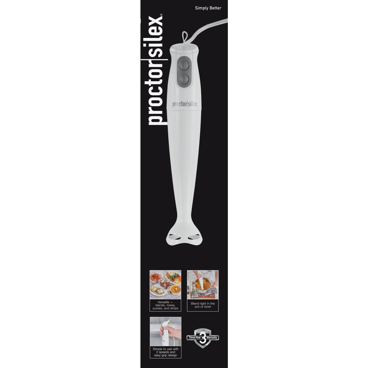 Proctor Silex 2-Speed White Hand Blender