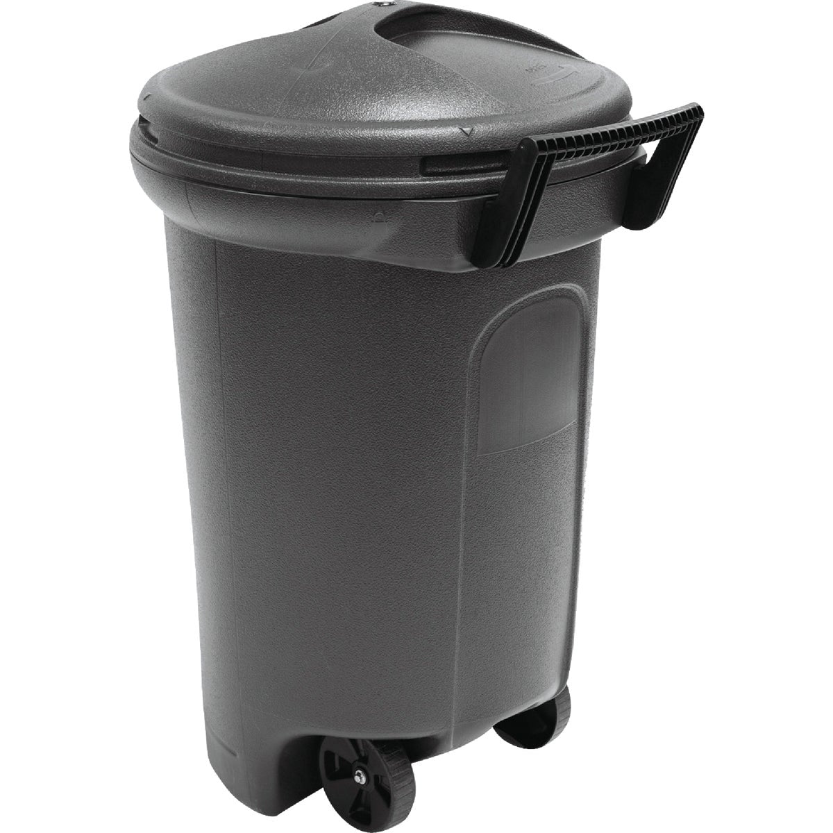 United Solutions Rough & Rugged 32 Gal. Black Wheeled Trash Can with Turn & Lock Lid