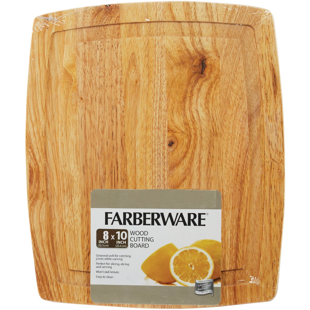 Farberware 8 In. x 10 In. Curved Wood Cutting Board