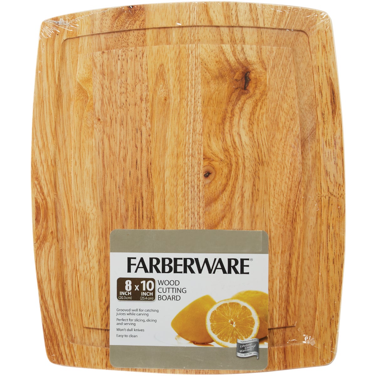 Farberware 8 In. x 10 In. Curved Wood Cutting Board