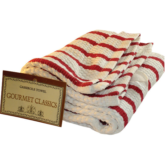 Gourmet Classics 20 In. x 30 In. Red Stripe Kitchen Towel