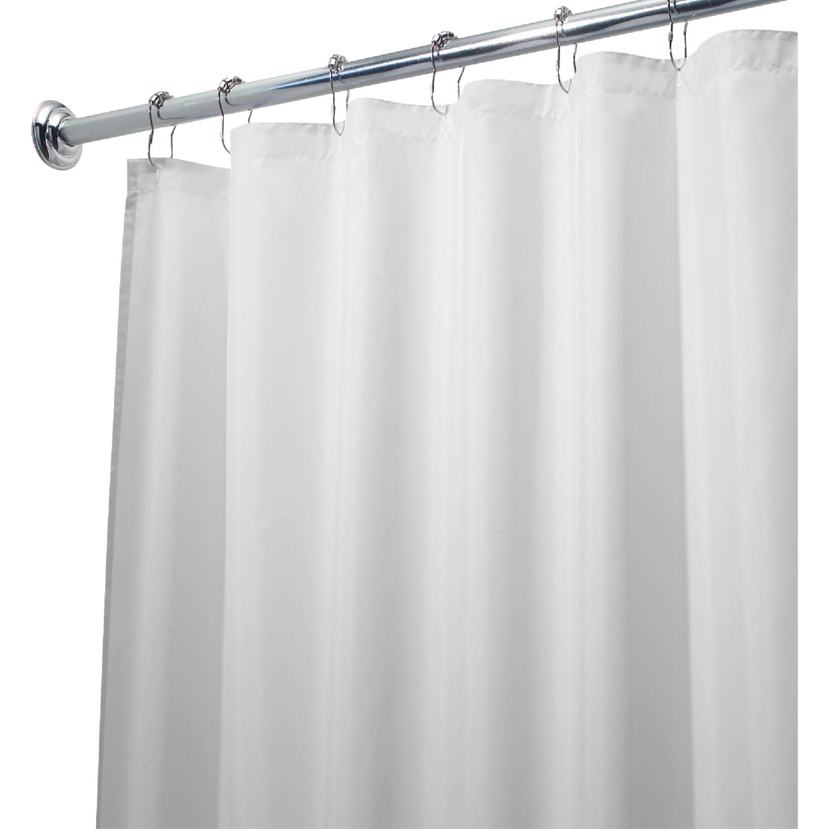 InterDesign 72 In. x 72 In. White Polyester Shower Curtain Liner