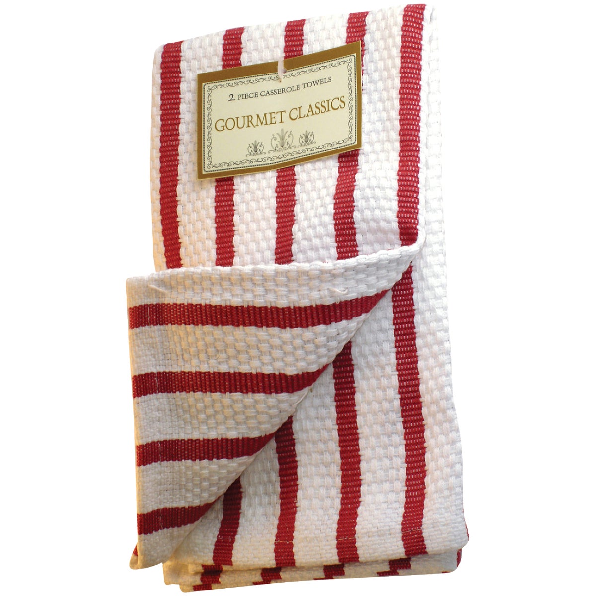 Gourmet Classics Red Stripe Kitchen Dish Cloth (2 Pack)