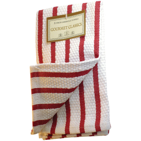 Gourmet Classics Red Stripe Kitchen Dish Cloth (2 Pack)