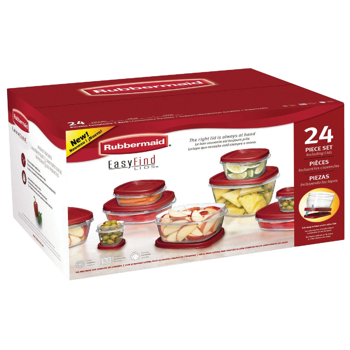 Rubbermaid Easy Find Lids 24-Piece Clear Food Storage Container Set