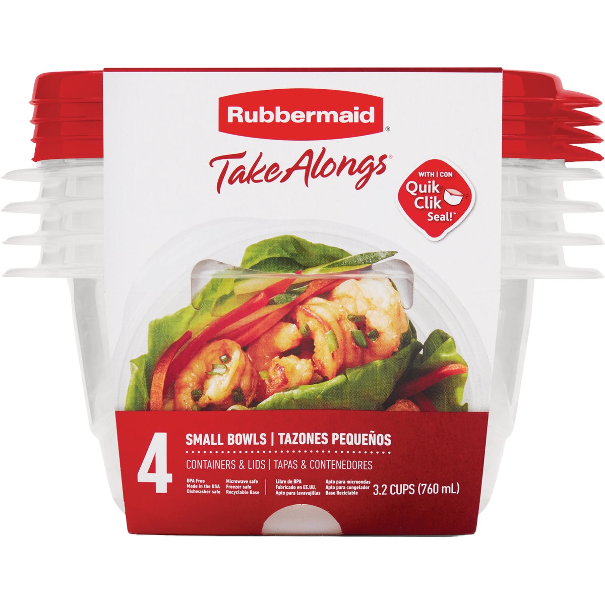 Rubbermaid TakeAlongs 3.5 C. Clear Round Food Storage Container with Lids (4-Pack)