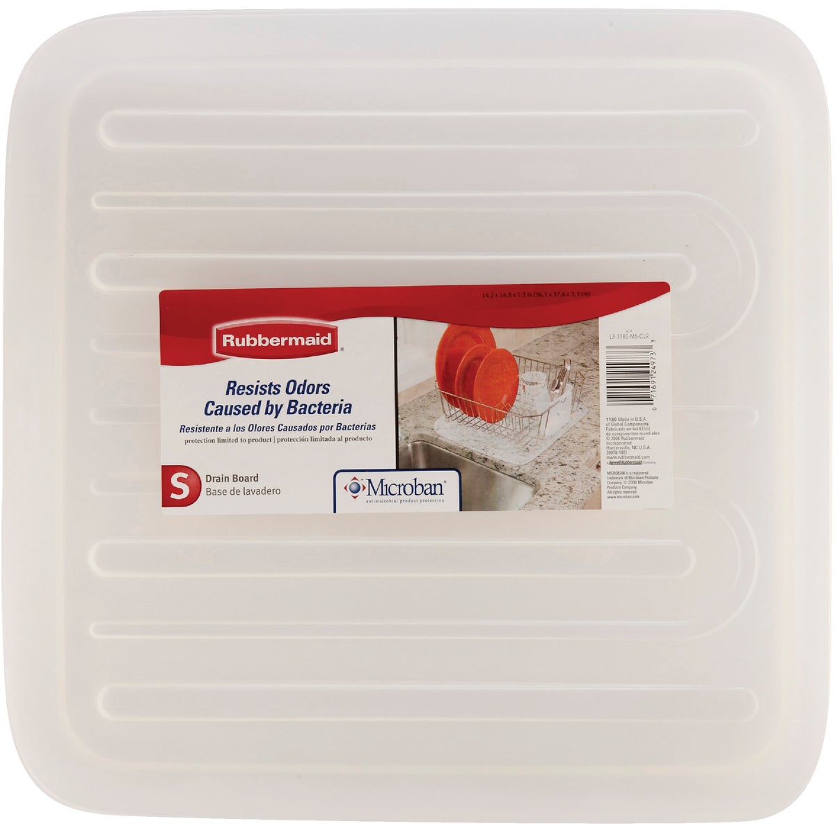 Rubbermaid 14.38 In. x 15.38 In. Clear Sloped Drainer Tray