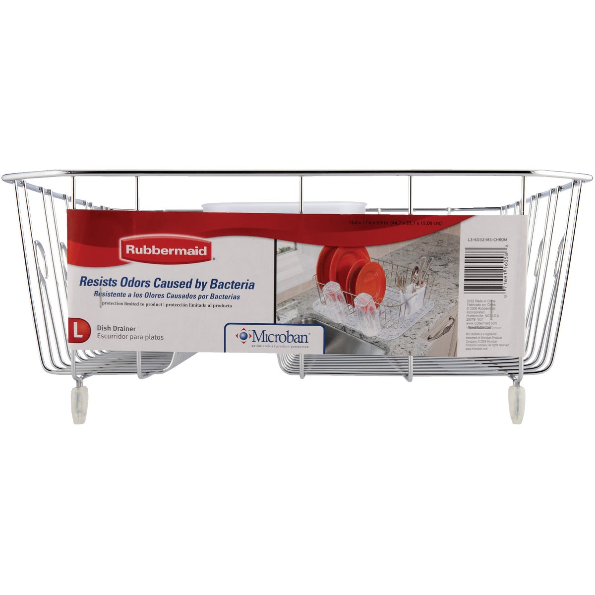 Rubbermaid 13.81 In. x 17.62 In. Chrome Wire Sink Dish Drainer