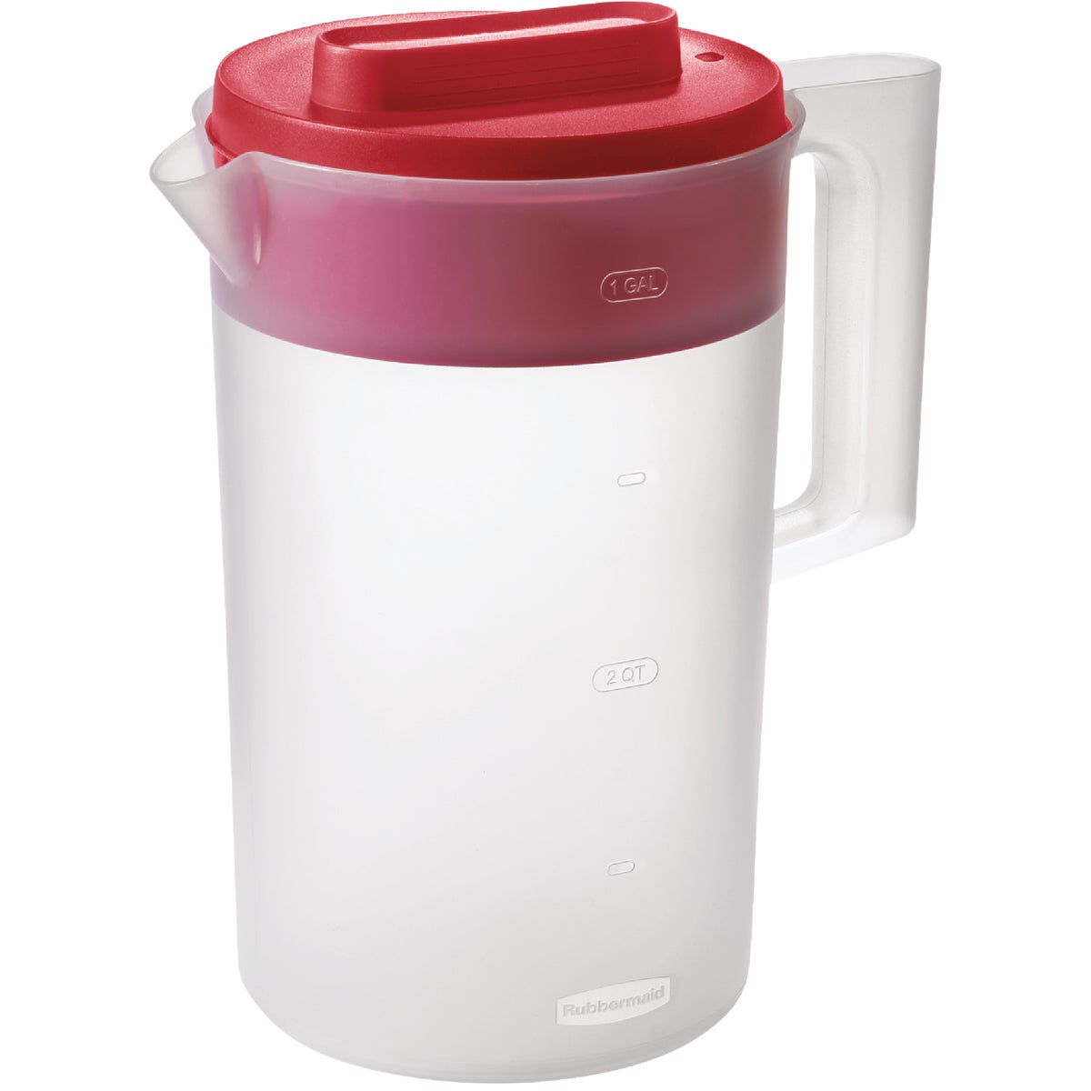 Rubbermaid 1 Gal. Simply Pour Plastic Pitcher with Multi-Function Lid