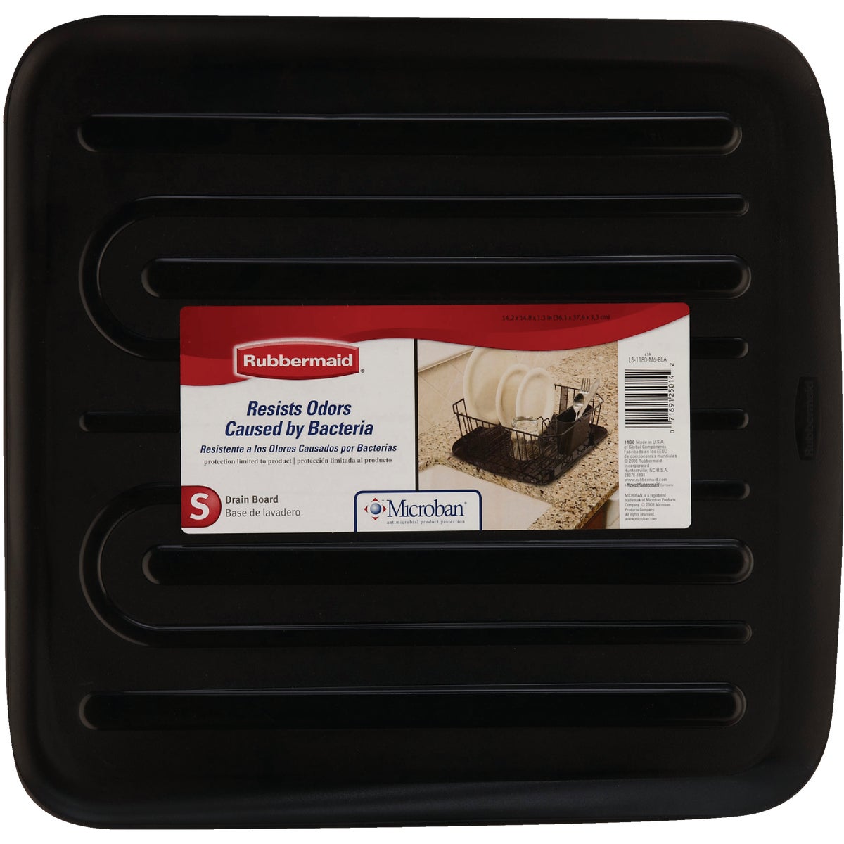 Rubbermaid 14.38 In. x 15.38 In. Black Sloped Drainer Tray