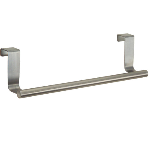 InterDesign Zia 9-1/4 in. Brushed Stainless Steel Over The Cabinet Double Towel Bar