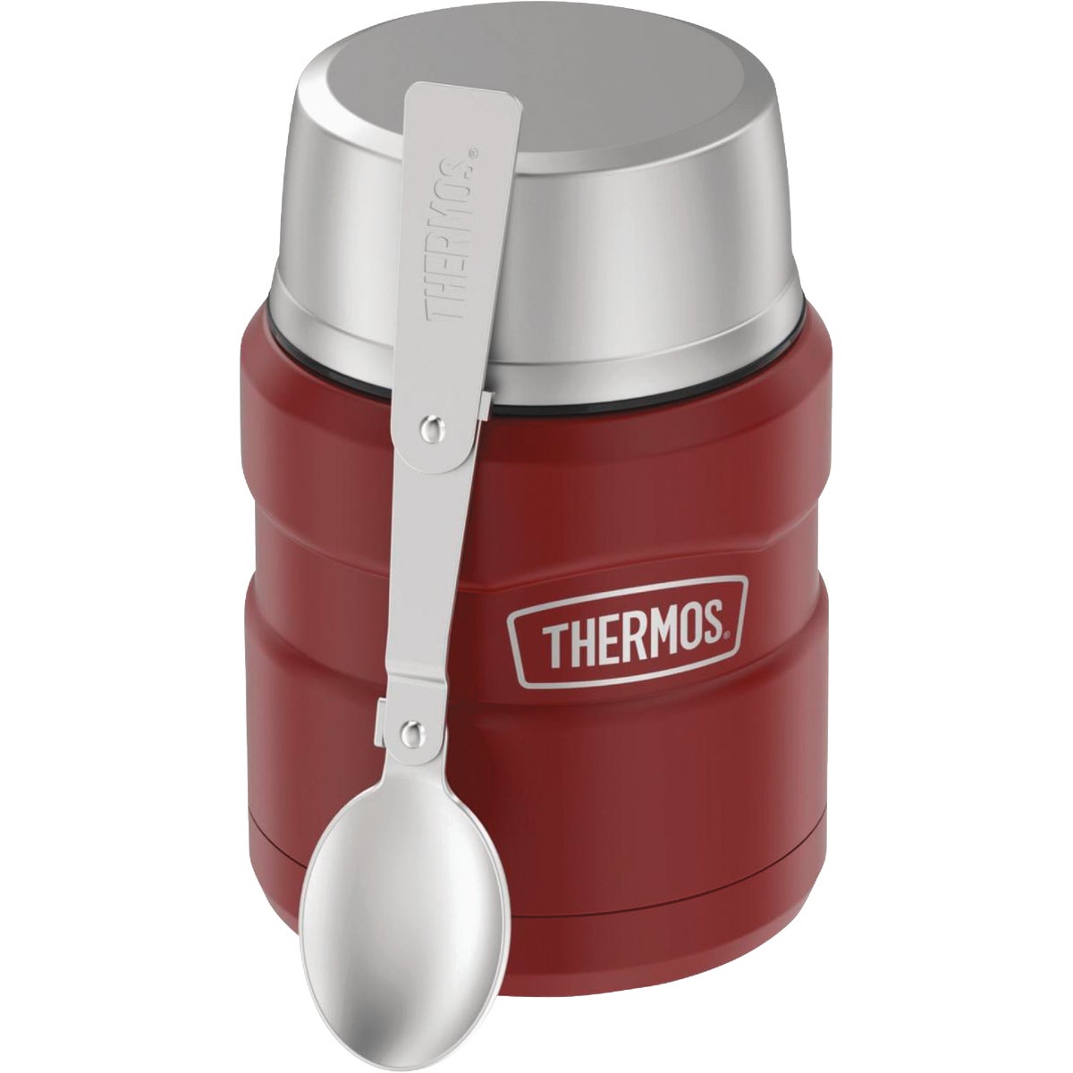 Thermos Stainless King 16 Oz. Matte Red Stainless Steel Food Jar With Spoon