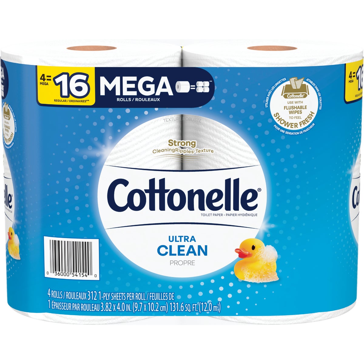 Cottonelle Ultra CleanCare Toilet Paper (4 Mega Rolls)