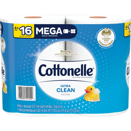 Cottonelle Ultra CleanCare Toilet Paper (4 Mega Rolls)