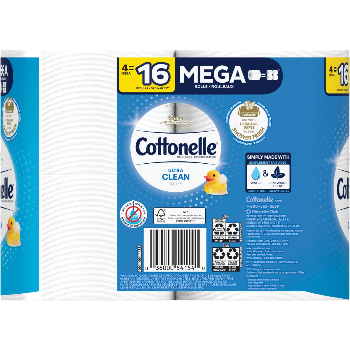 Cottonelle Ultra CleanCare Toilet Paper (4 Mega Rolls)