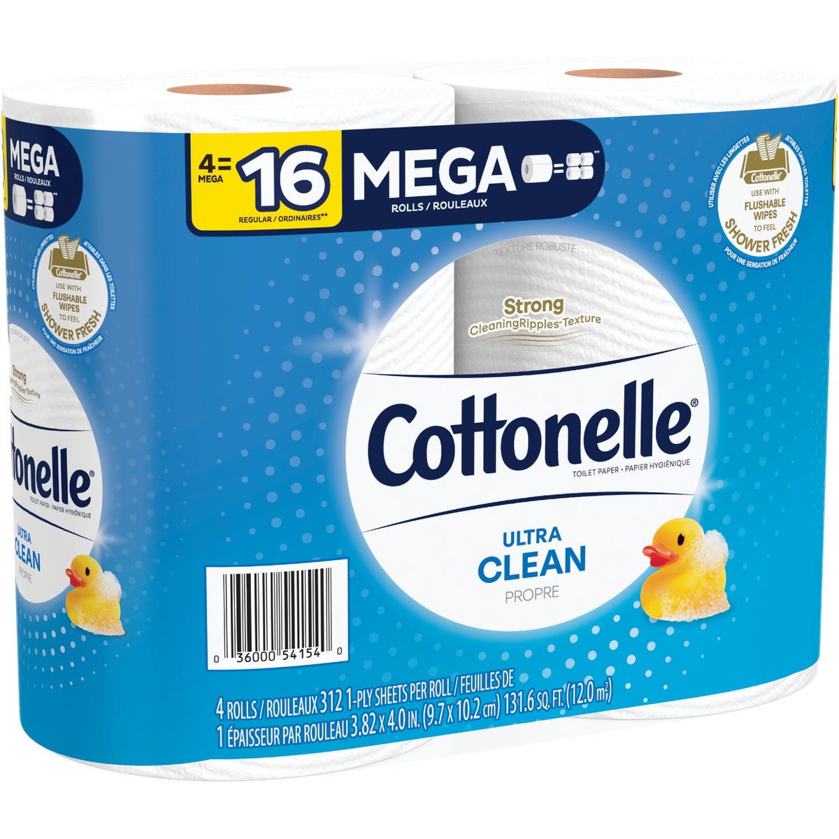 Cottonelle Ultra CleanCare Toilet Paper (4 Mega Rolls)