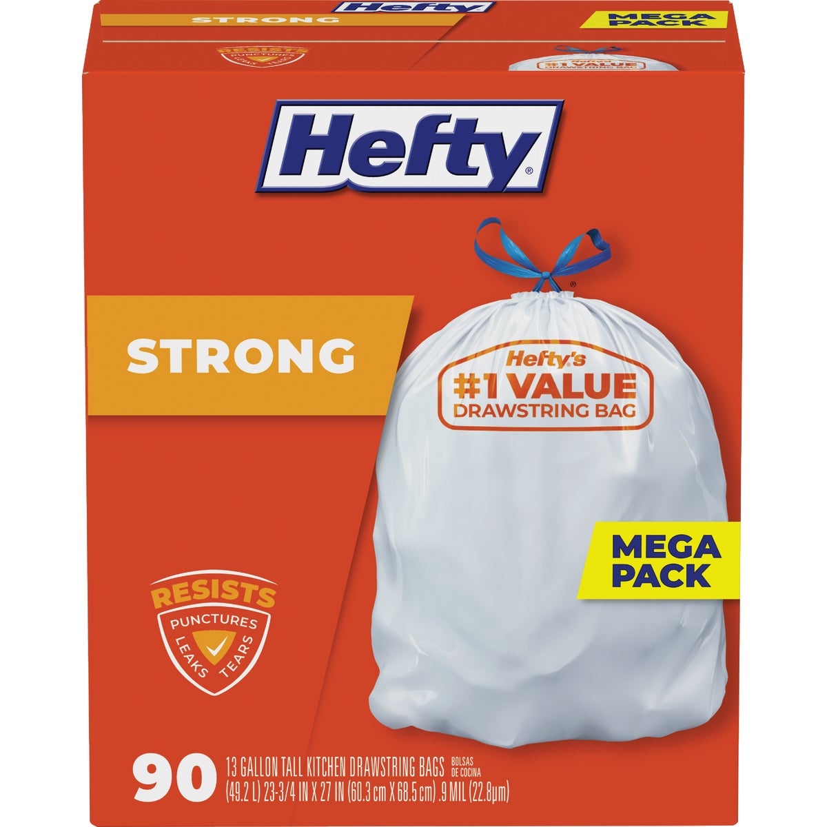 Hefty 13 Gal. Tall Kitchen White Trash Bag (90-Count)