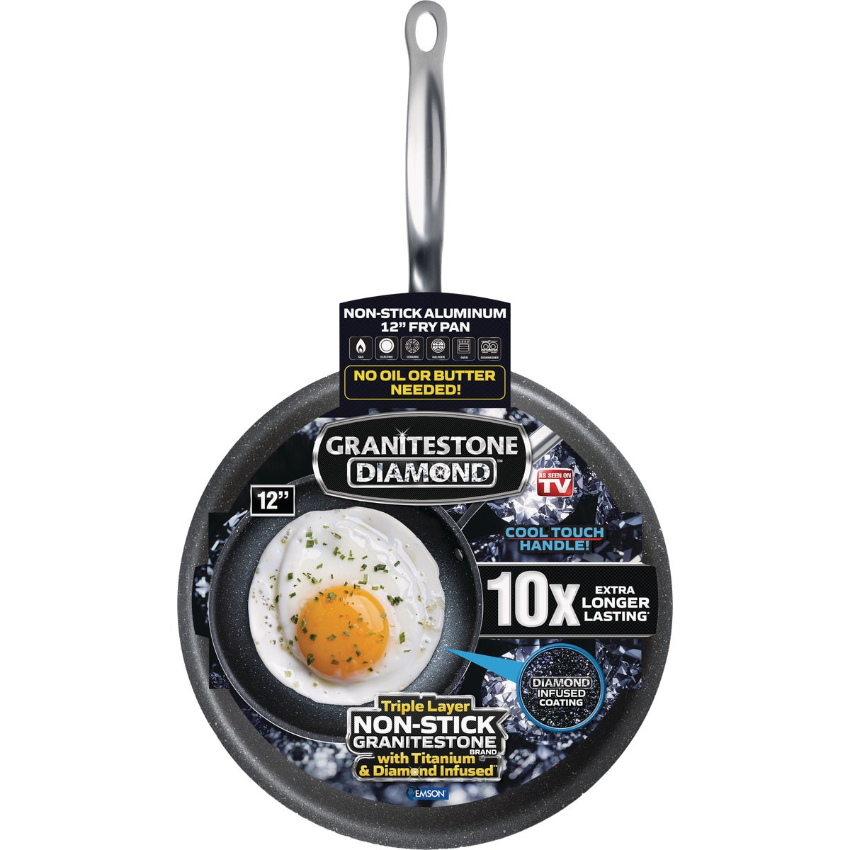 GraniteStone Diamond 12 In. Non-Stick Square Fry Pan