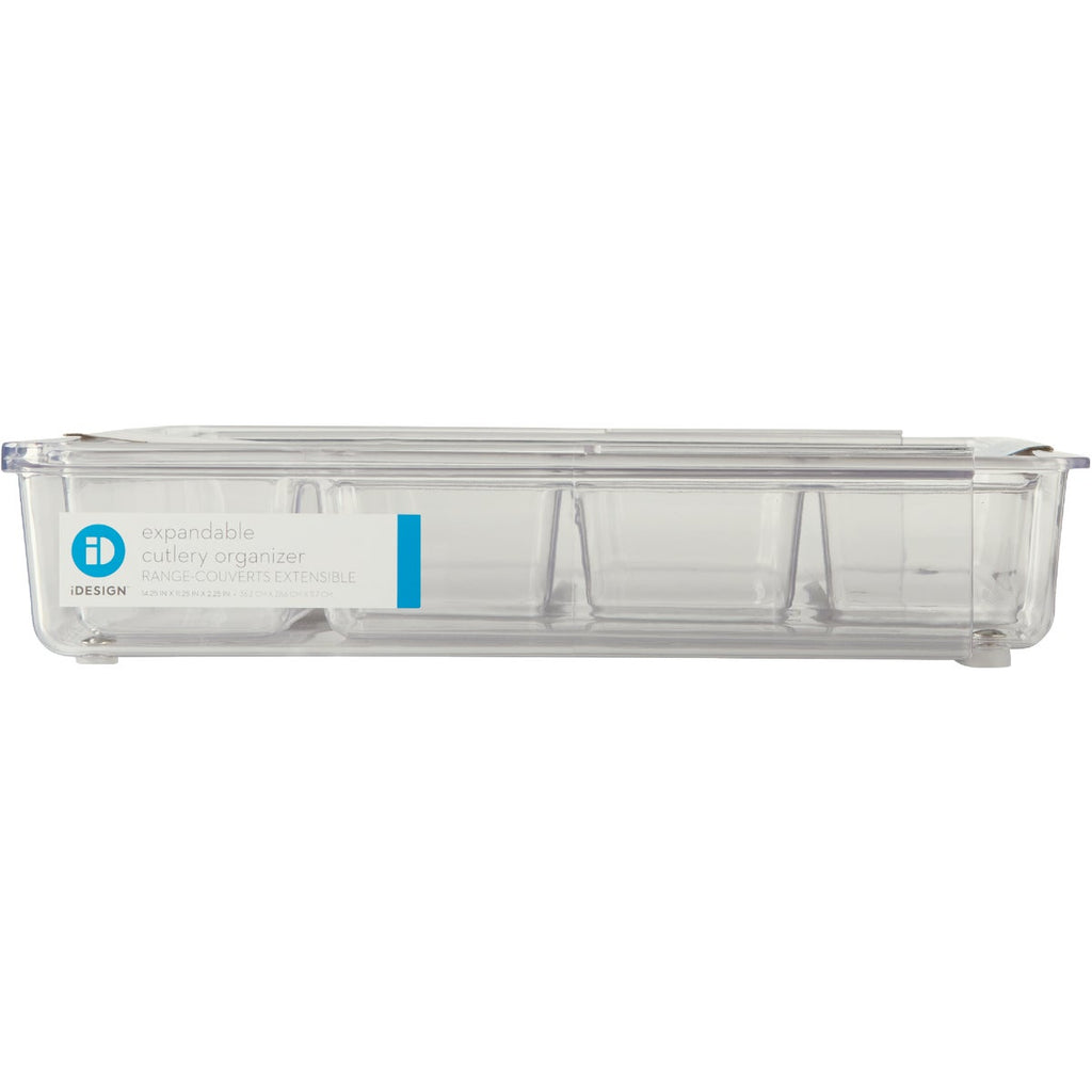 iDesign Linus 11.25 In. W. x 14.25 In. L. x 2.25 In. D. Clear Cutlery Tray