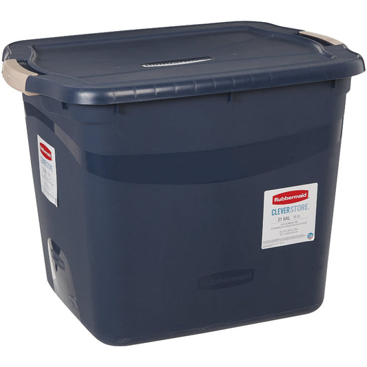 Rubbermaid Clever Store 21 Gal. Blue Tote