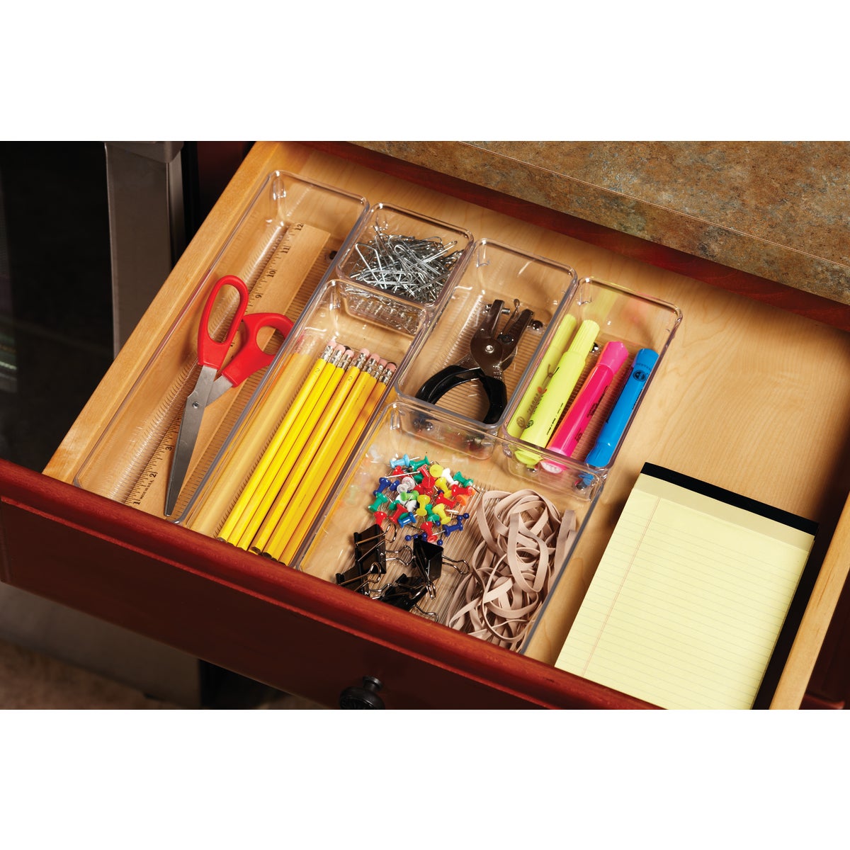 Interdesign Linus 6 In. x 6 In. x 2 In. Clear Drawer Organizer