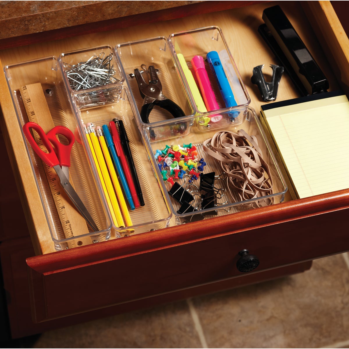 Interdesign Linus 6 In. x 6 In. x 2 In. Clear Drawer Organizer