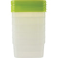 Stor Keeper 1 Pt. Clear Square Freezer Food Storage Container with Lids (5-Pack)