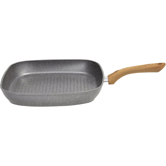 Tognana 11 In. Wood/Stone Gray Metallic Grill Pan