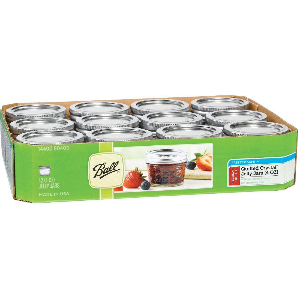 Ball 4 Oz. Glass Jam or Jelly Jar, (12-Pack)