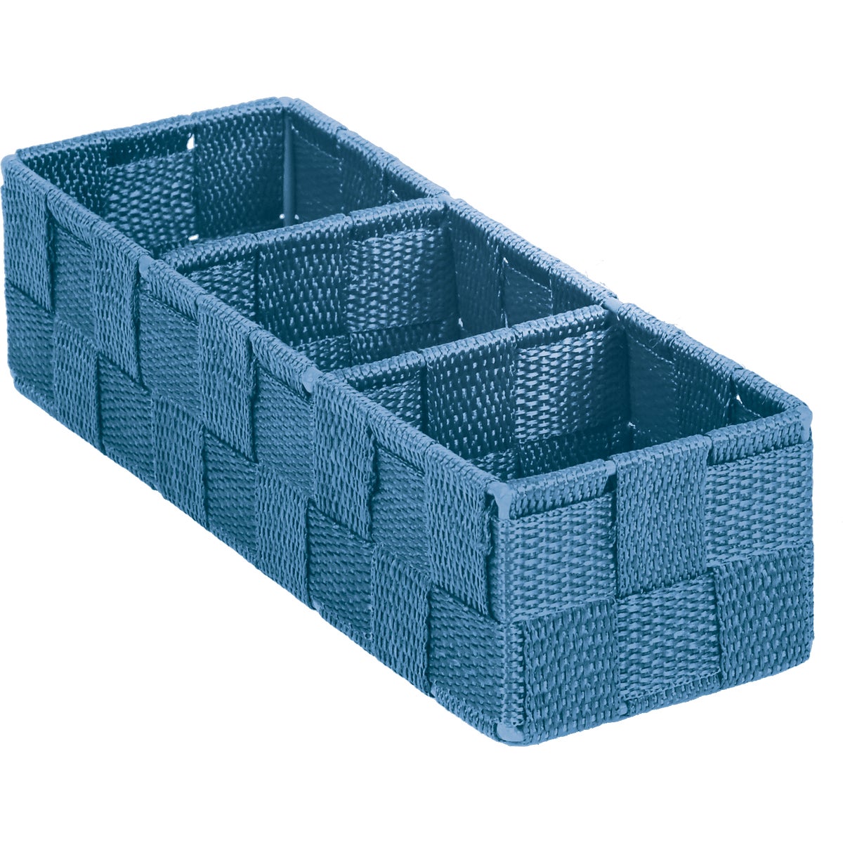 Home Impressions 3.25 In. W. x 2.25 In. H. x 9.5 In. L. Woven Storage Tray, Blue