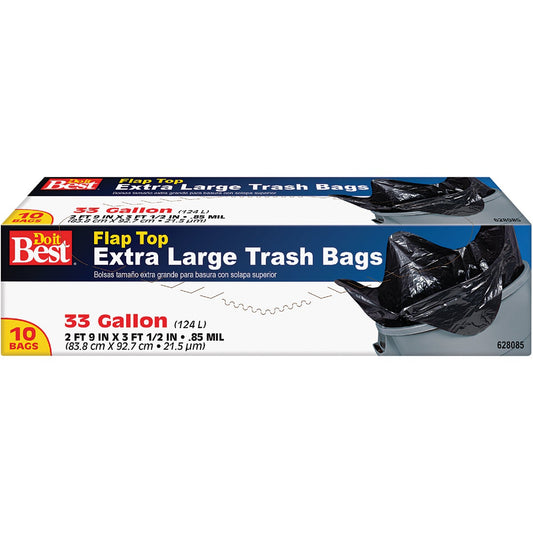 Do it Best 33 Gal. Extra Large Black Trash Bag (10-Count)