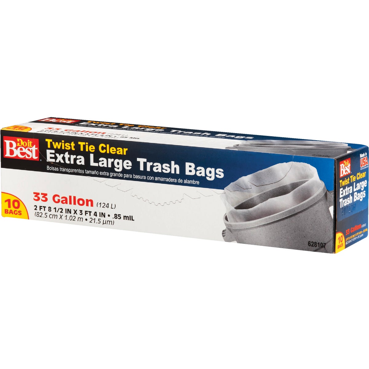 Do it Best 33 Gal. Extra Large Clear Trash Bag (10-Count)