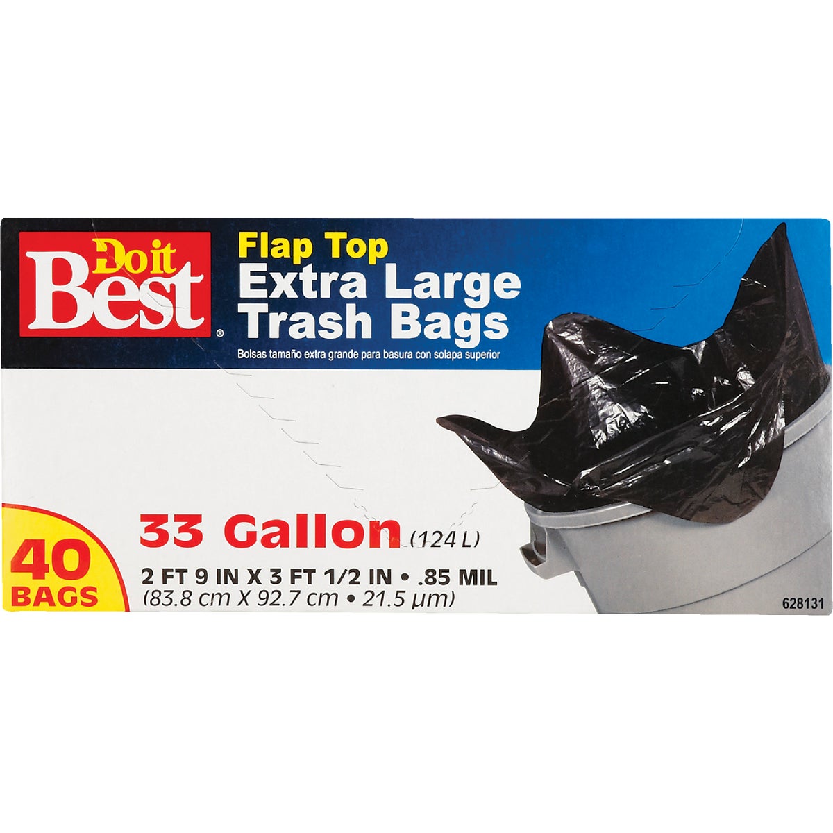 Do it Best 33 Gal. Extra Large Black Trash Bag (40-Count)