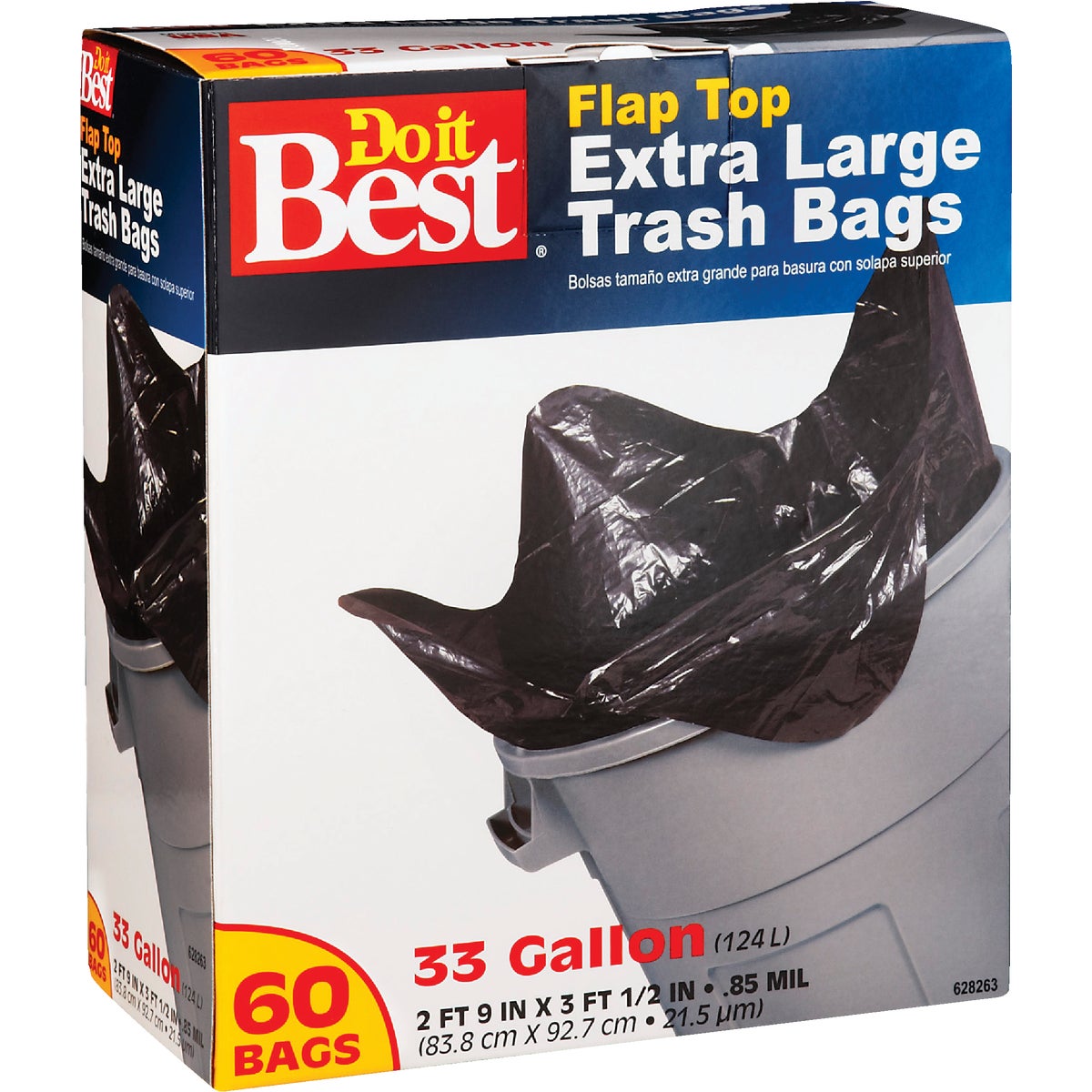 Do it Best 33 Gal. Extra Large Black Trash Bag (60-Count)