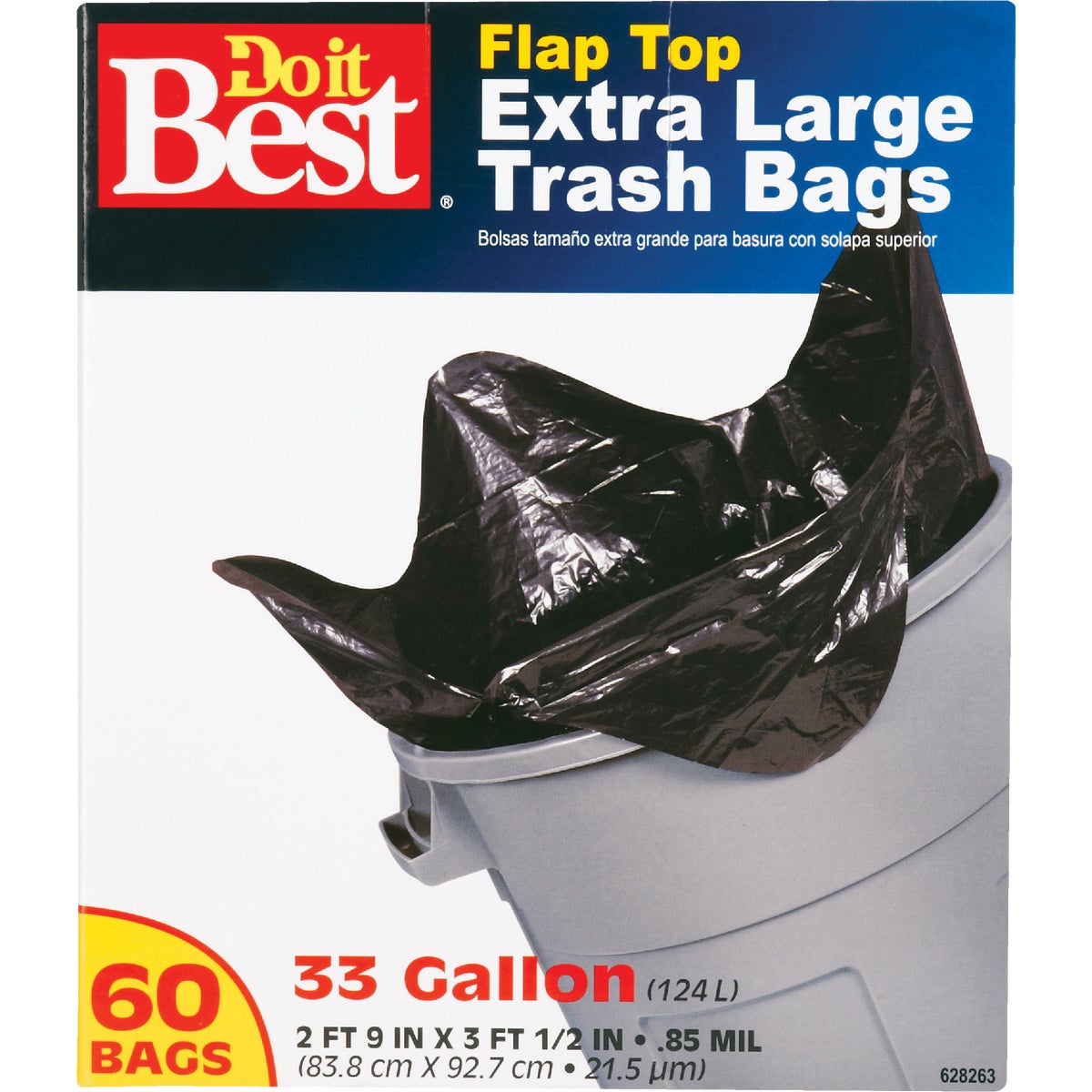 Do it Best 33 Gal. Extra Large Black Trash Bag (60-Count)