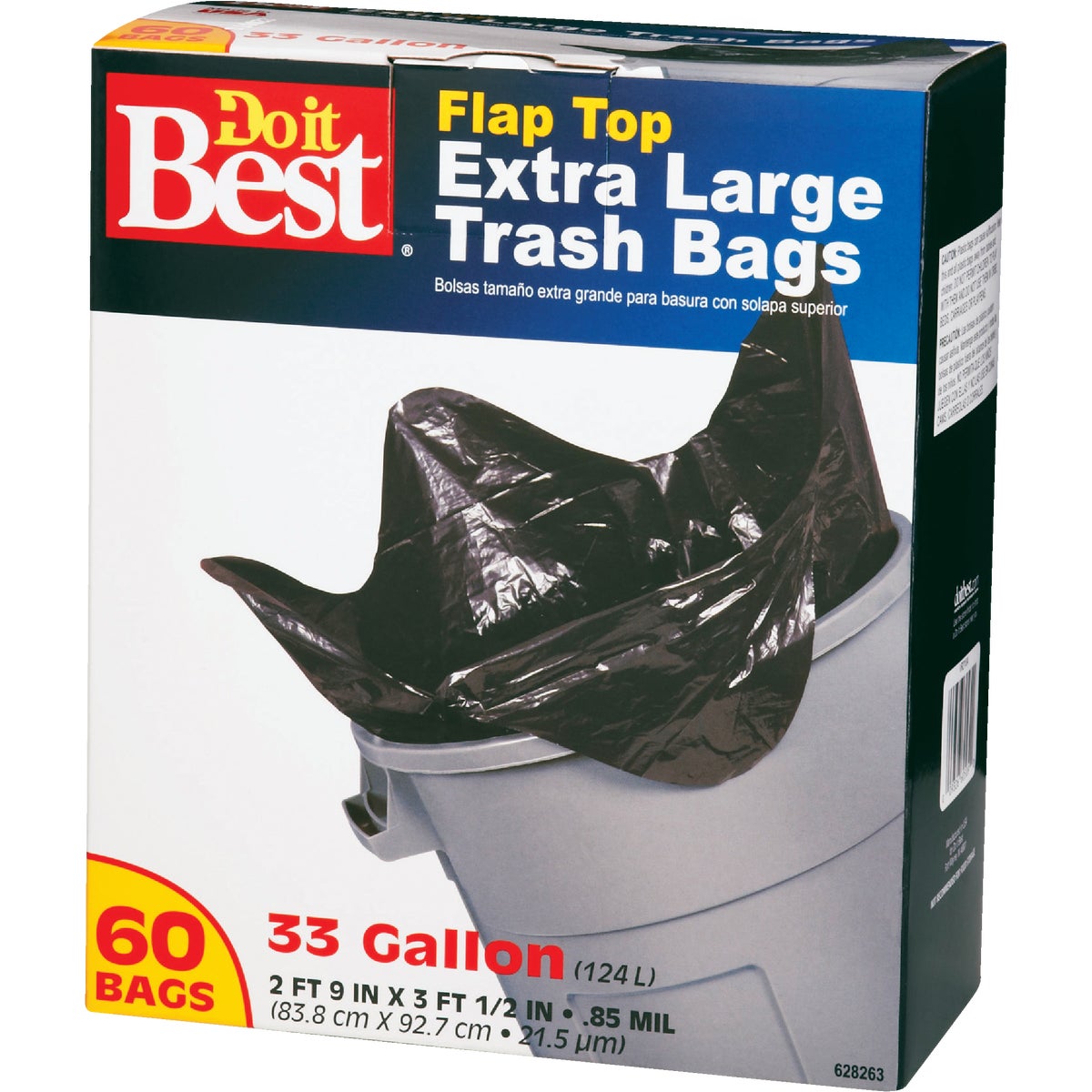 Do it Best 33 Gal. Extra Large Black Trash Bag (60-Count)