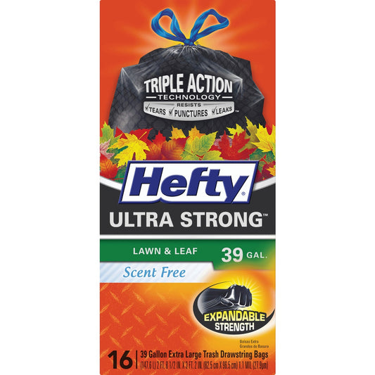 Hefty Ultra Strong 39 Gal. Extra Large Black Trash Bag (16-Count)