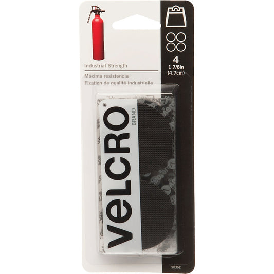 VELCRO Brand 1-7/8 In. Black Industrial Strength Hook & Loop Disc (4 Ct.)