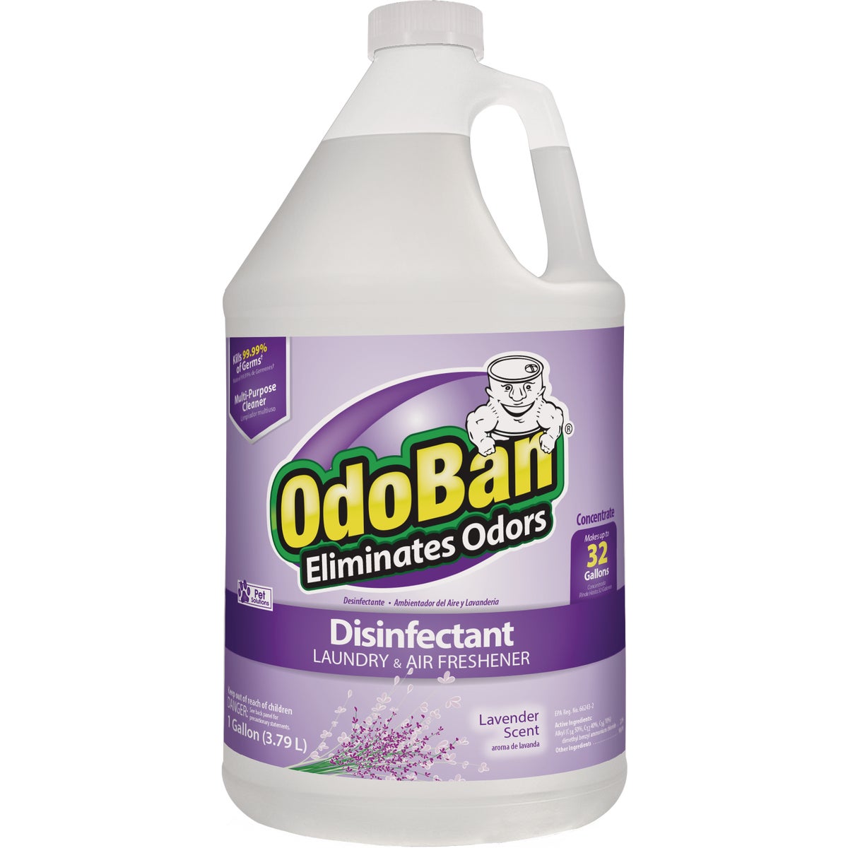 OdoBan 1 Gal. Lavender Washable Surface Sanitizer & Deodorizer Concentrate