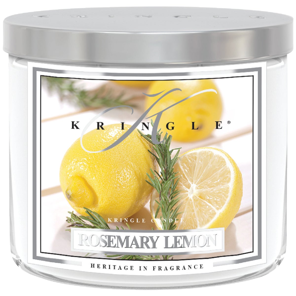 Kringle Candle 14.5 Oz. Rosemary Lemon 3-Wick Soy Jar Candle
