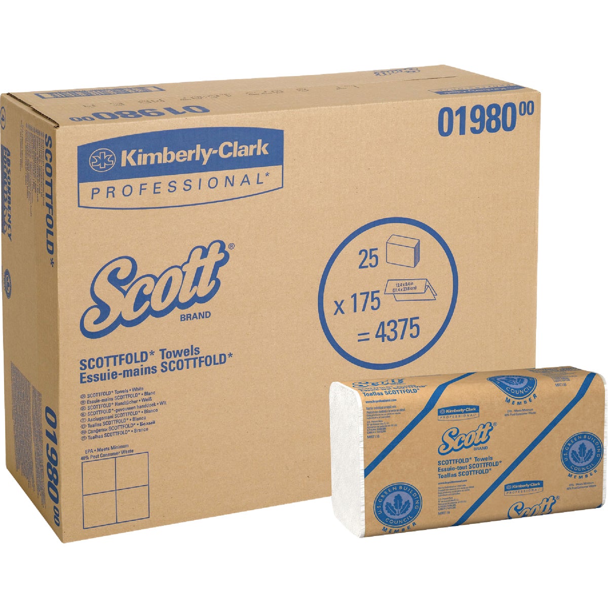 Kimberly Clark Scott Pro Scottfold M White Hand Towel (25-Count)