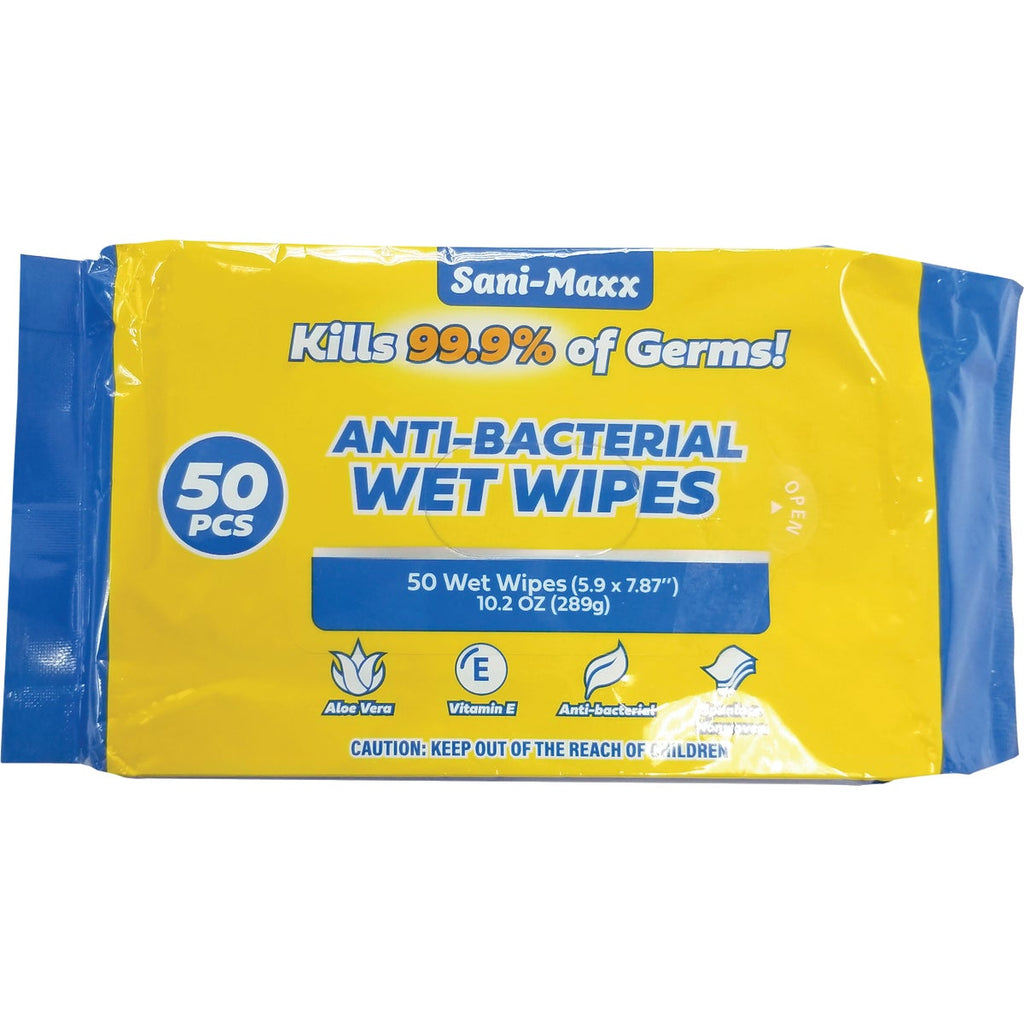 Sani-Maxx Antibacterial Wet Wipe (50 Pack)