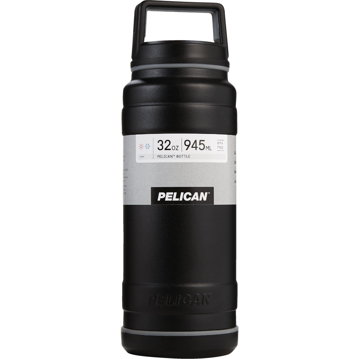 Pelican 32 Oz. Black Stainless Steel Travel Bottle