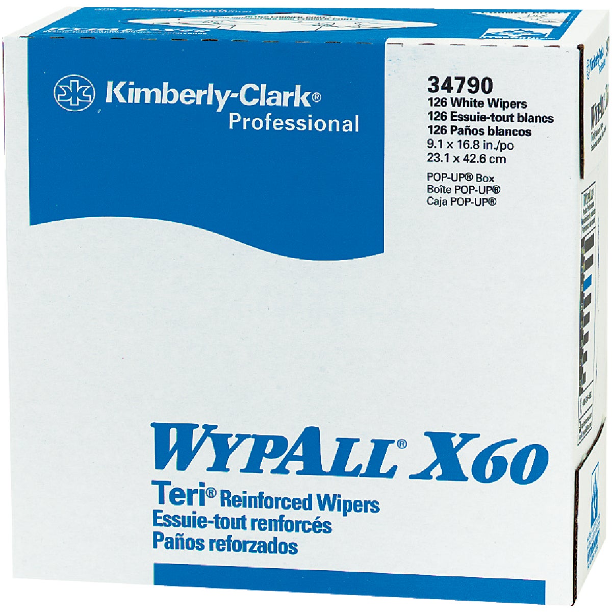 Kimberly Clark Wypall X60 White Pop-Up Teri Wiper Hand Towel (10-Count)