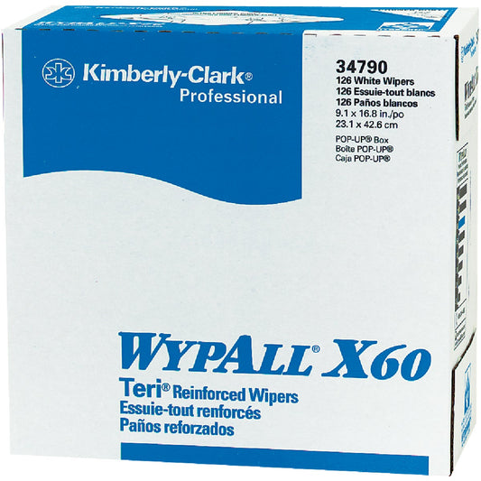 Kimberly Clark Wypall X60 White Pop-Up Teri Wiper Hand Towel (10-Count)