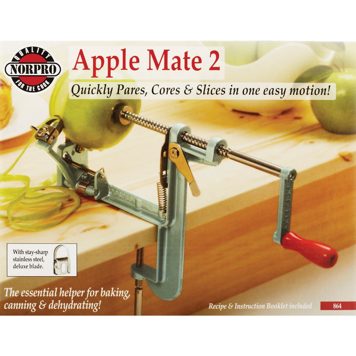 Norpro Apple-Mate 2 Apple Parer & Slicer & Corer with Clamp-On Base