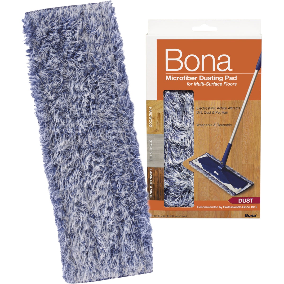 Bona 6 In. W. x 17.25 In. L. Microfiber Dusting Pad Mop Refill