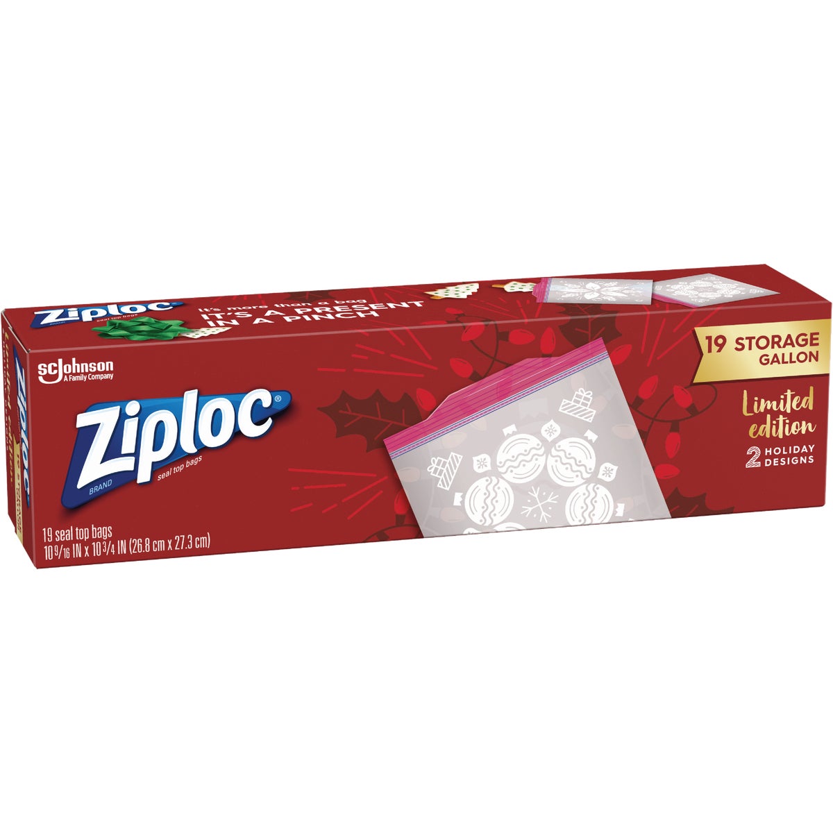 Ziploc Gallon Press Seal Holiday Storage Bag (19 Count)